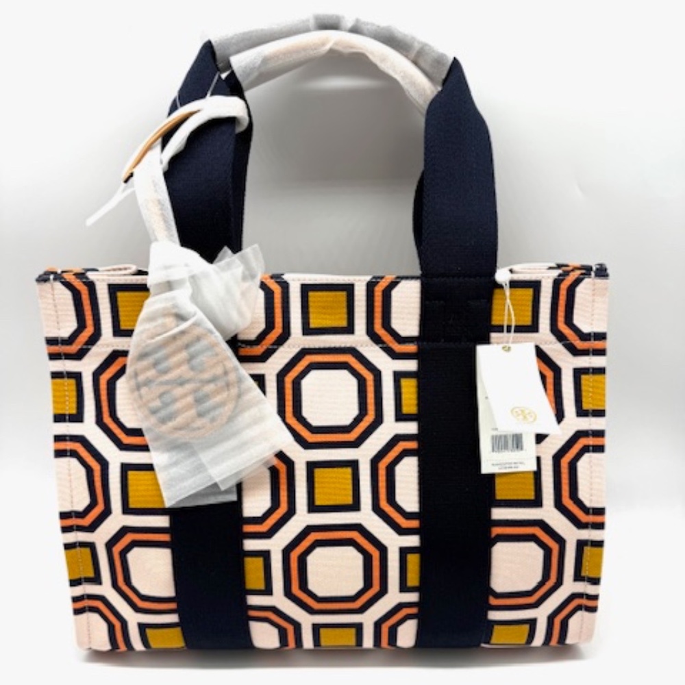 Tory Burch Ballet Pink Square Octagon Tory Tote Handbag~Vintage~Classic~Fabulous